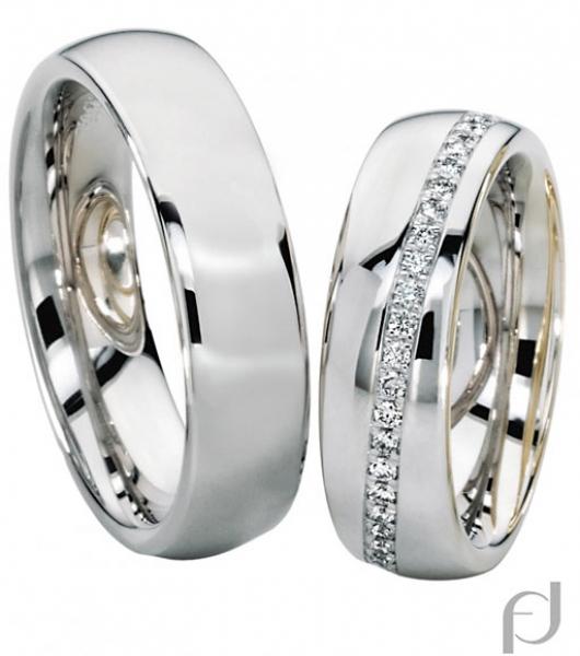 Trauringe Weissgold von Furrer Jacot 71-81870 + 71-25860